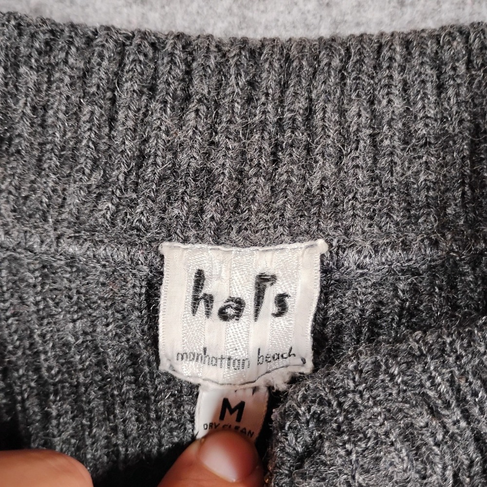 Vintage Hal's Manhattan Beach Knit Cardigan Sweater Men's Medium Gray Zip Up - Picture 3 of 9